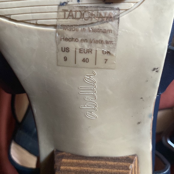 Abella Women's Blue Leather Strappy Tadonna Heeled Sandals - Picture 3 of 4